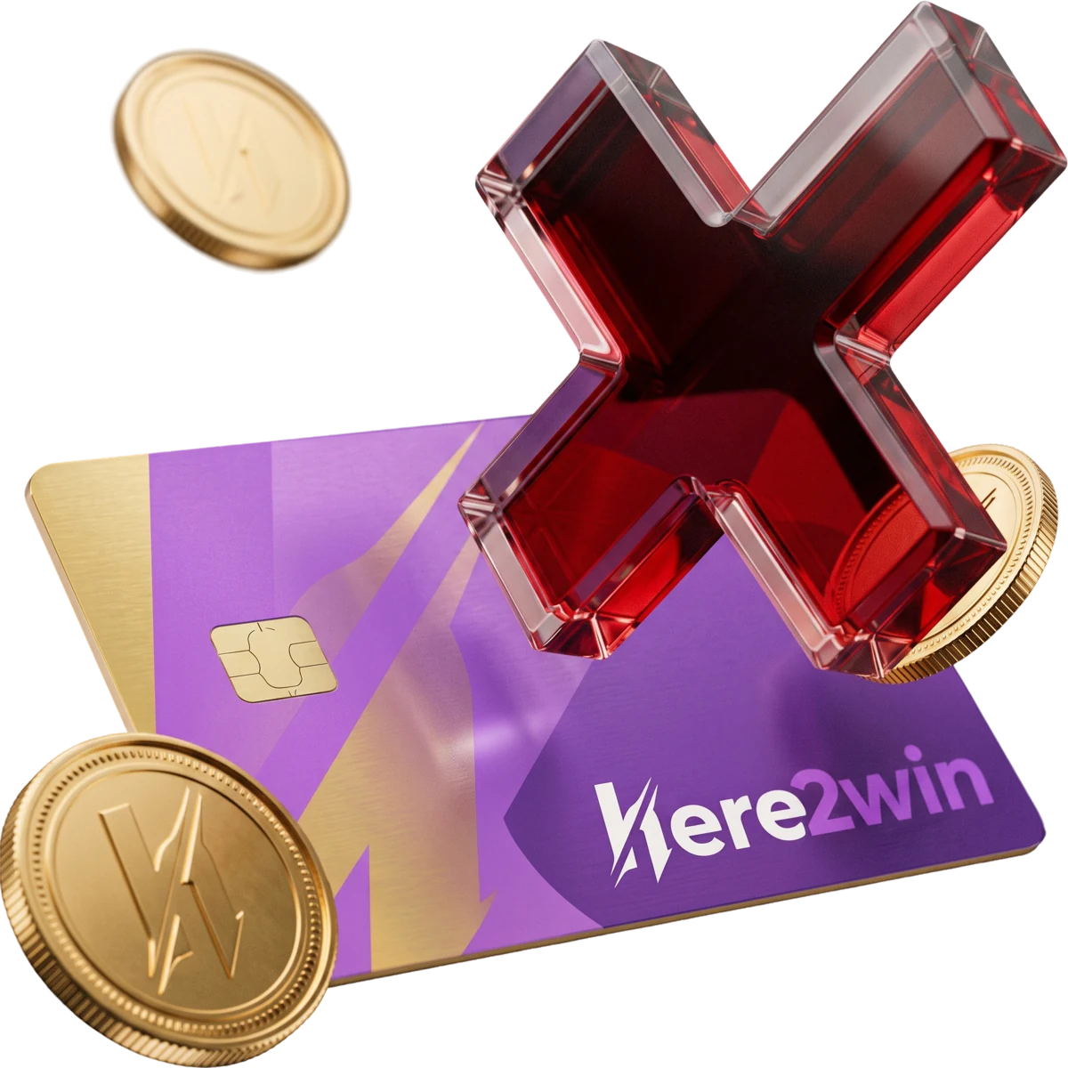 Gold coins and a deep red gem stacked like mythic treasure